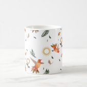 Herbst-Kolibri-Blumenmuster-Kaffeetasse Kaffeetasse (Mittel)