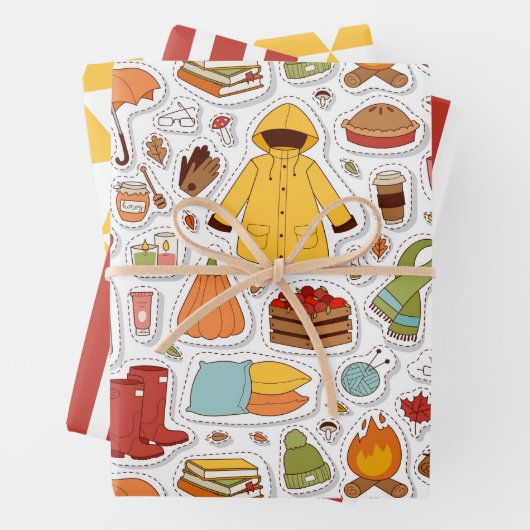 Herbst kommt das Set "Wrapping Paper" Geschenkpapier Set (Beispiel)