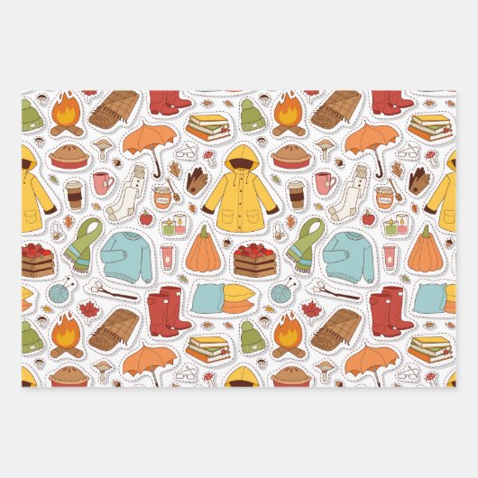 Herbst kommt das Set "Wrapping Paper" Geschenkpapier Set (Vorderseite)