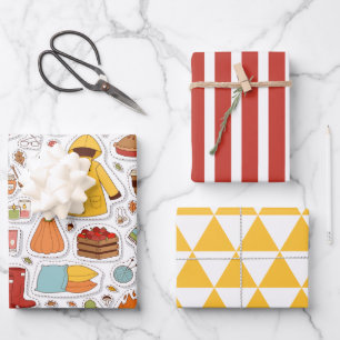 Herbst kommt das Set "Wrapping Paper" Geschenkpapier Set