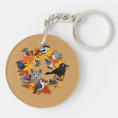 Herbst-Kranz der nordamerikanischen Vögel Schlüsselanhänger (Rückseite)