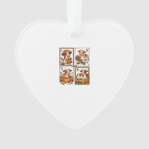 Herbst Kuh Quartett Vintage Patchwork Bauernhof Sh Ornament