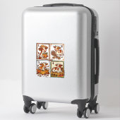 Herbst Kuh Quartett Vintage Patchwork Farmhemd Aufkleber (Koffer)