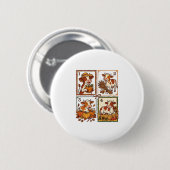 Herbst Kuh Quartett Vintage Patchwork Farmhemd Button (Vorne & Hinten)