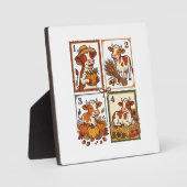 Herbst Kuh Quartett Vintage Patchwork Farmhemd Fotoplatte (Vorderseite)