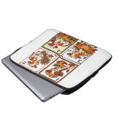 Herbst-Kuh-Quartett Vintage-Patchwork-Farmhemd Laptopschutzhülle (Vorne Knopf)