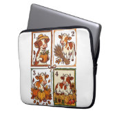 Herbst-Kuh-Quartett Vintage-Patchwork-Farmhemd Laptopschutzhülle (Vorderseite Links)