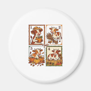 Herbst Kuh Quartett Vintage Patchwork Farmhemd Magnet