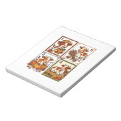 Herbst Kuh Quartett Vintage Patchwork Farmhemd Notizblock (Rotiert)