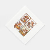 Herbst Kuh Quartett Vintage Patchwork Farmhemd Serviette (Ecke)