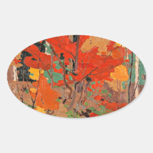 Herbst, Kunst von Tom Thomson, Ovaler Aufkleber