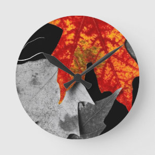 Herbst-Kunstuhr Runde Wanduhr