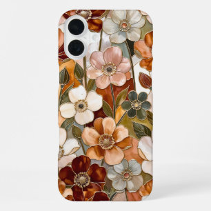 Herbst-Kupfer-Blumen-Stained-Glass-Case iPhone 16 Plus Hülle