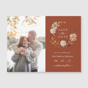 Herbst-Kupfer-Hochzeit Save The Date Magnetkarte