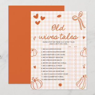 Herbst-Kürbis-Alte-Weiber-Geschichten-Baby-Shower- Einladung