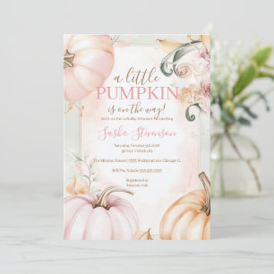 Herbst-Kürbis-Aquarell-Baby-Party Einladung