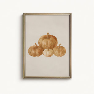 Herbst-Kürbis-Aquarell-Skizze-Poster Poster