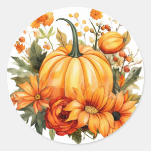 Herbst-Kürbis-Aufkleber Runder Aufkleber