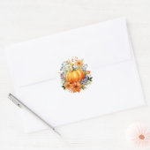 Herbst-Kürbis-Aufkleber Runder Aufkleber (Umschlag)
