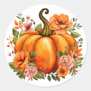 Herbst-Kürbis-Aufkleber Runder Aufkleber