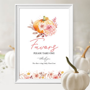 Herbst-Kürbis-Baby-Party-Geschenke-Schild Poster