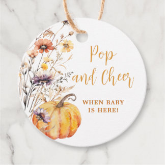 Herbst-Kürbis-Baby-Party Pop und Cheer Geschenkanhänger