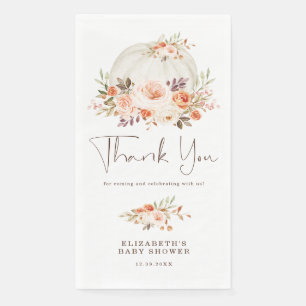 Herbst-Kürbis-Baby-Party-Roségarbenes Aprikosen-Bl Serviette