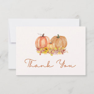 Herbst-Kürbis-Baby-Shower-Dankeskarten – Boho Dankeskarte