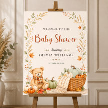 Herbst-Kürbis-Baby-Shower-Willkommensschild
