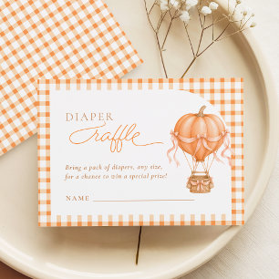 Herbst-Kürbis-Baby-Shower-Windel-Raffel-Karte Begleitkarte