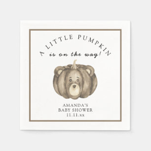 Herbst-Kürbis-Bär-Baby-Party Serviette