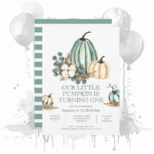 Herbst-Kürbis-Bauernhaus 1. Geburtstagsfeier Einla Einladung
