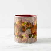 HERBST-KÜRBIS-BLÄTTER durch SHARON SHARPE Zweifarbige Tasse (Mittel)