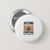 Herbst-Kürbis-Blätter Kürbisse Bitte Vintage_1 Button (Vorne & Hinten)