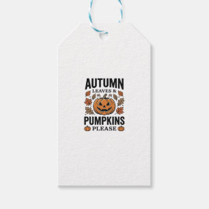 Herbst-Kürbis-Blätter Kürbisse Bitte Vintage_1 Geschenkanhänger