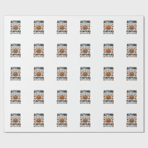 Herbst-Kürbis-Blätter Kürbisse Bitte Vintage_1 Geschenkpapier