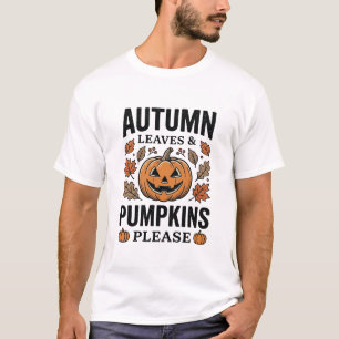 Herbst-Kürbis-Blätter Kürbisse Bitte Vintage_1 T-Shirt