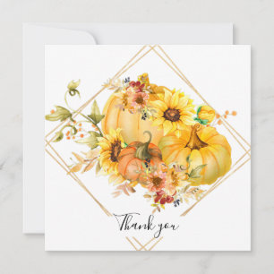Herbst-Kürbis-Blumen-Dankeschön-Karte Feiertagskarte