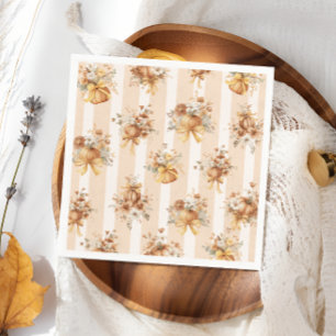 Herbst-Kürbis-Blumenband Brautdusche Serviette