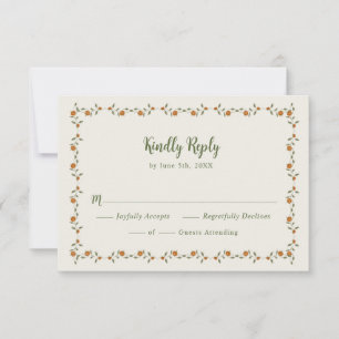 Herbst-Kürbis-Bogen-Hochzeit RSVP Karte