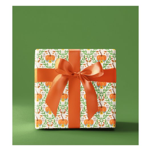 Herbst-Kürbis-Botanik-Design Geschenkpapier
