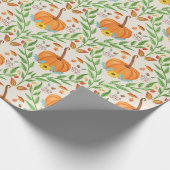 Herbst-Kürbis-Botanik-Design Geschenkpapier (Ecke)