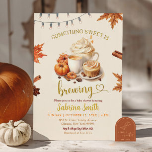 Herbst-Kürbis braut Kaffee Blätter Baby Shower Einladung
