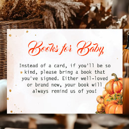 Herbst-Kürbis-Bücher für Baby Karte Babyparty
