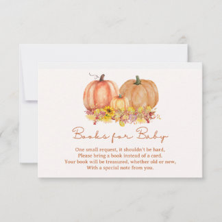 Herbst-Kürbis-Bücher für Baby-Karte – Boho-Herbst Dankeskarte