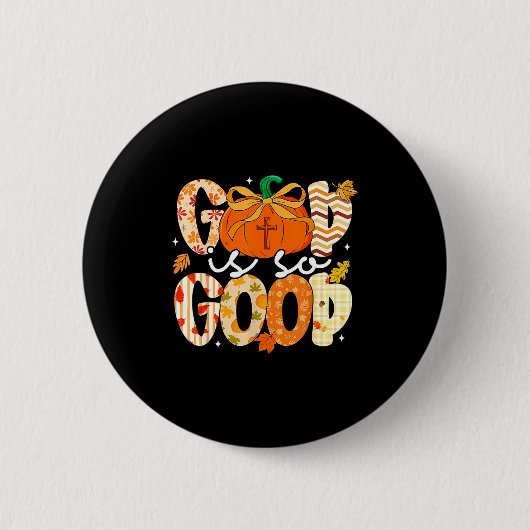Herbst-Kürbis-Christen-Dankfest-Glaube-Gott Ist Button (Vorderseite)