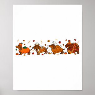 Herbst-Kürbis-Dachshund-Dankfest-Damen  Poster