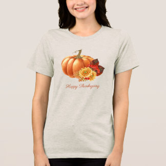 Herbst Kürbis Damen T-Shirt Tri-Blend Shirt