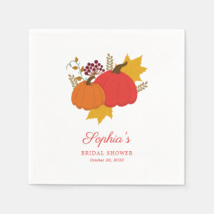 Herbst-Kürbis Elegantes Skript Brautparty Serviette