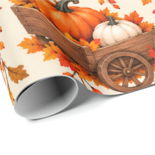 Herbst-Kürbis-Ernte Herbstlaub und Reben-Verpackun Geschenkpapier